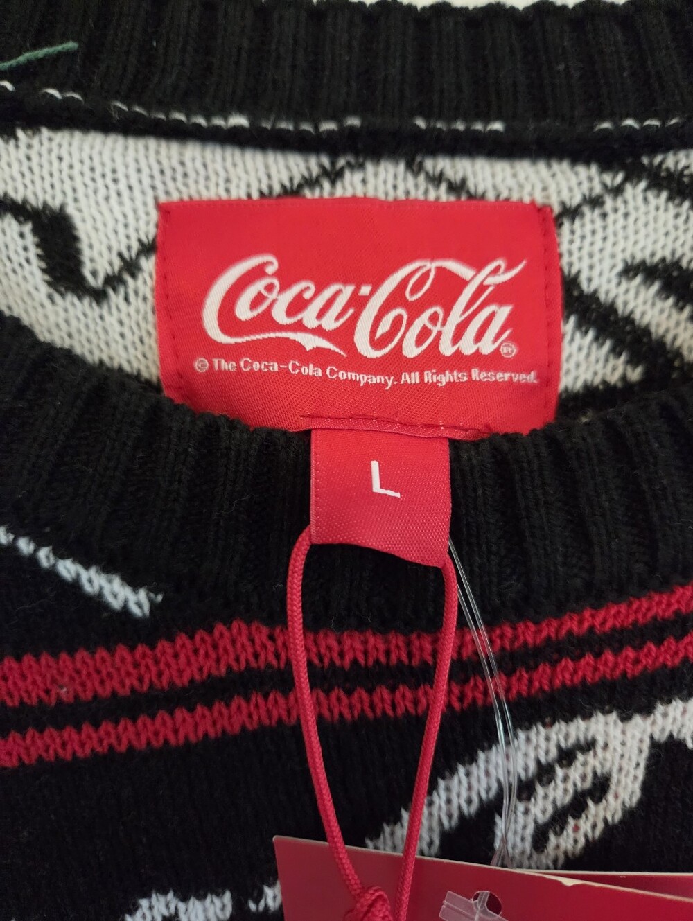 Ugly Christmas Black, Red & White Santa Crewneck Sweater - Picture 2 of 7